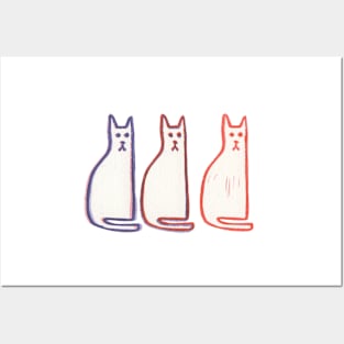 Three Cats Posters and Art